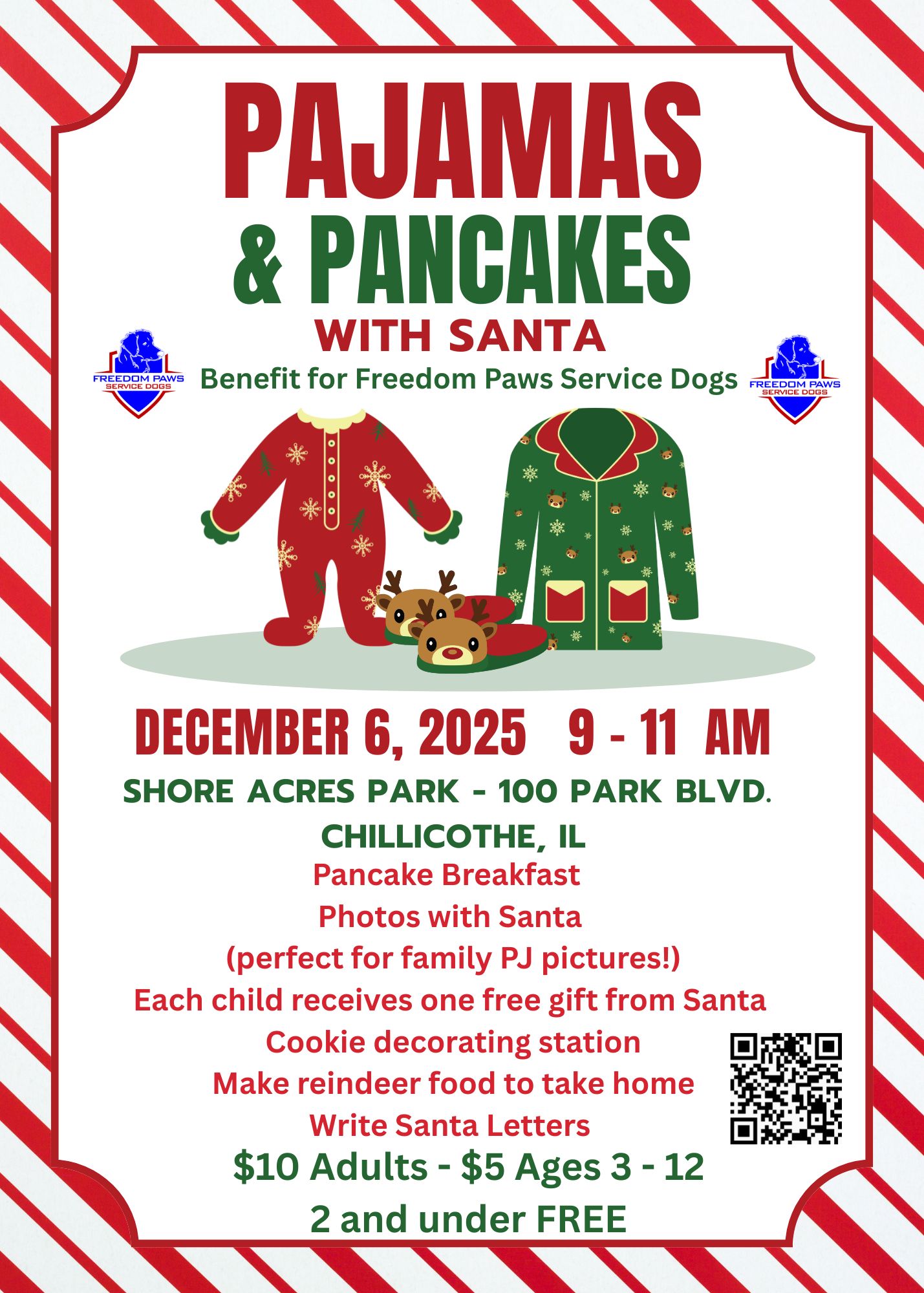 Red and White Modern Christmas Pajamas Party Invitation